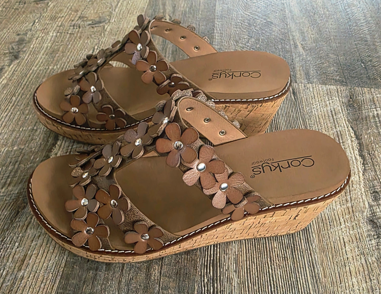 Tan Mic Drop Corkys Wedge Sandals