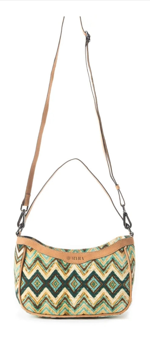 Harvest Chevron Crossbody Bag In Green - Myra