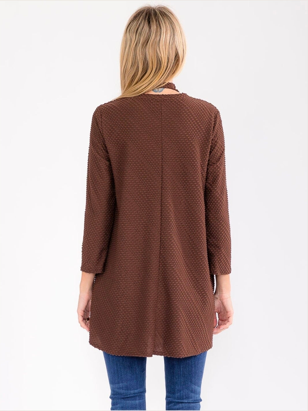 Brown 3/4 Sleeve Tunic Top