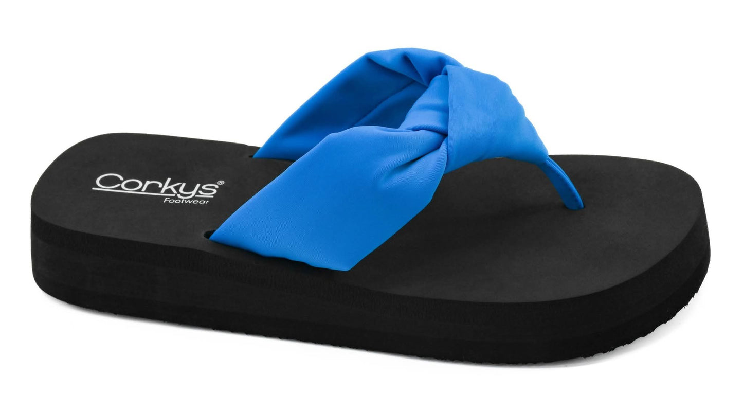 Blue You Go Girl Corkys Flip Flops
