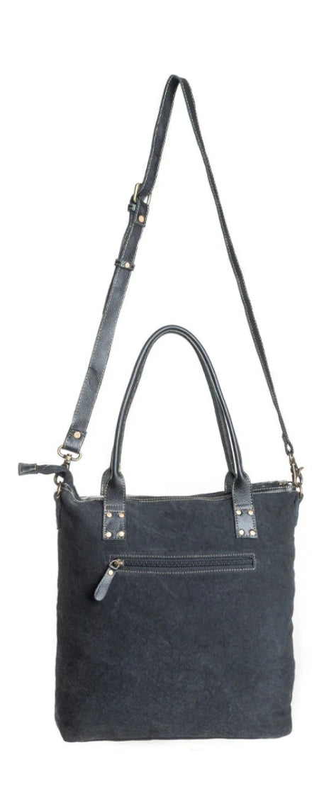 Mesa Maverick Tote Bag in Black & White - Myra