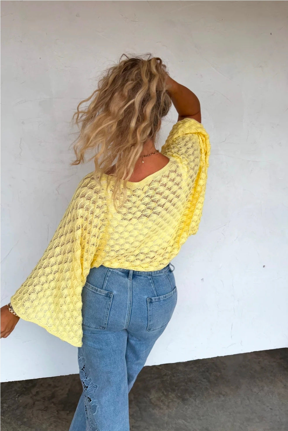 Yellow Bell Sleeve Knit Top
