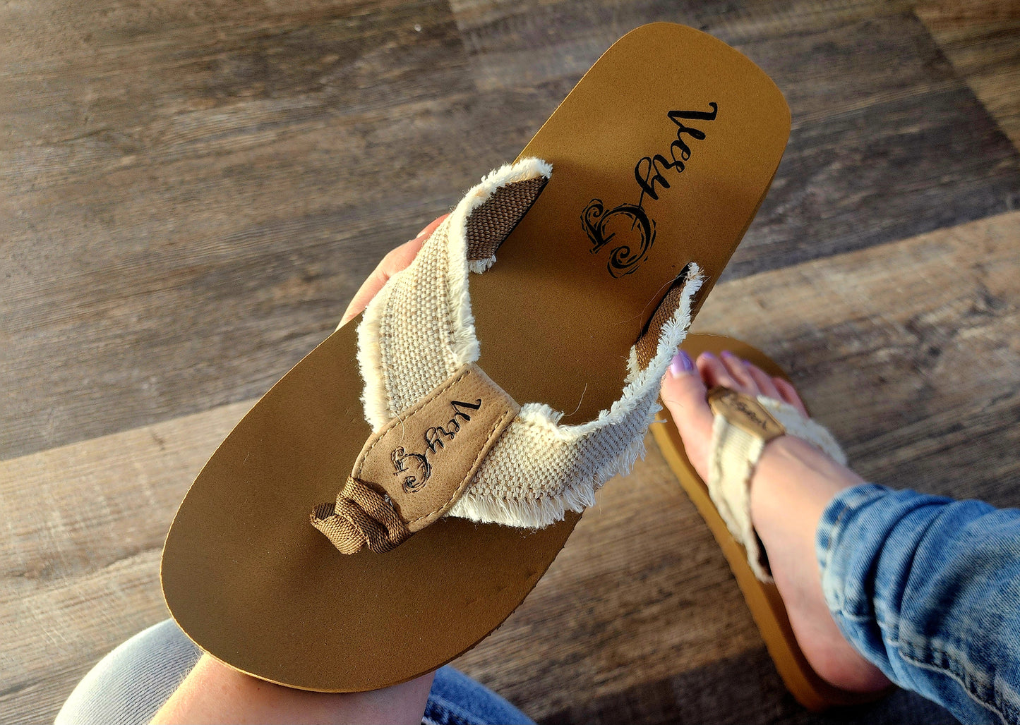 Tan Gypsy Jazz Flip Flops