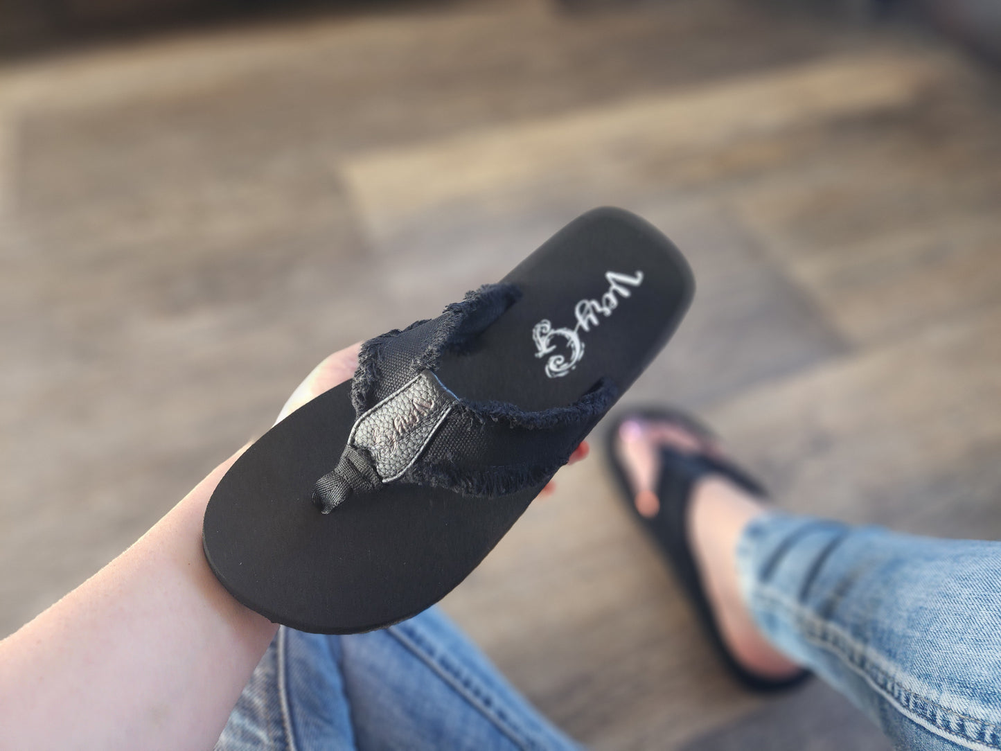 Black Gypsy Jazz Flip Flops