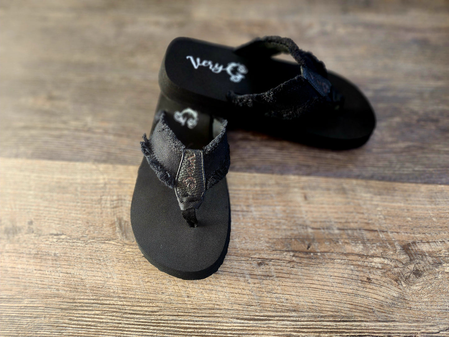 Black Gypsy Jazz Flip Flops