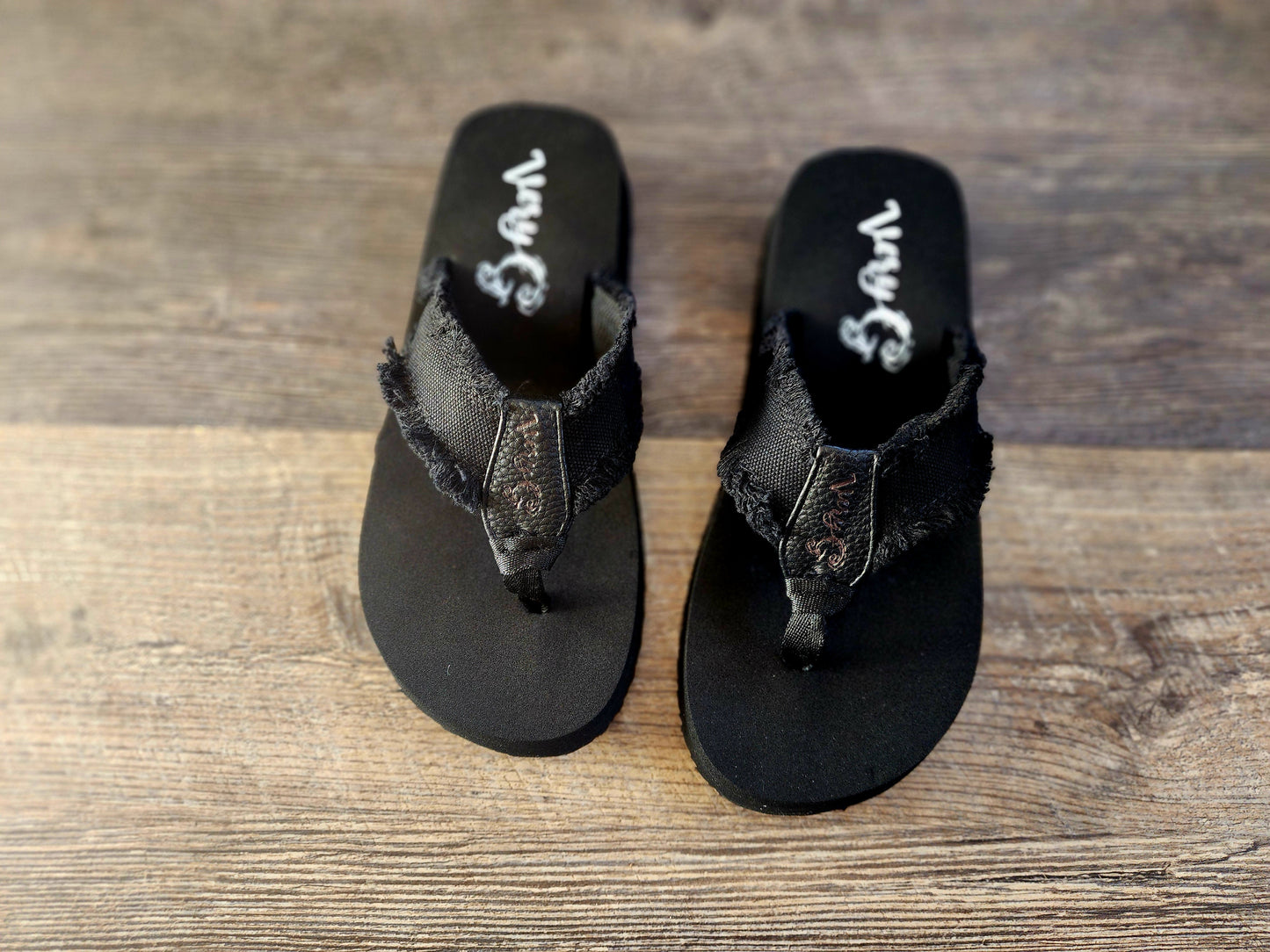 Black Gypsy Jazz Flip Flops
