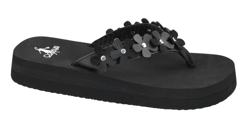 Black No Running Corkys Flip-flops