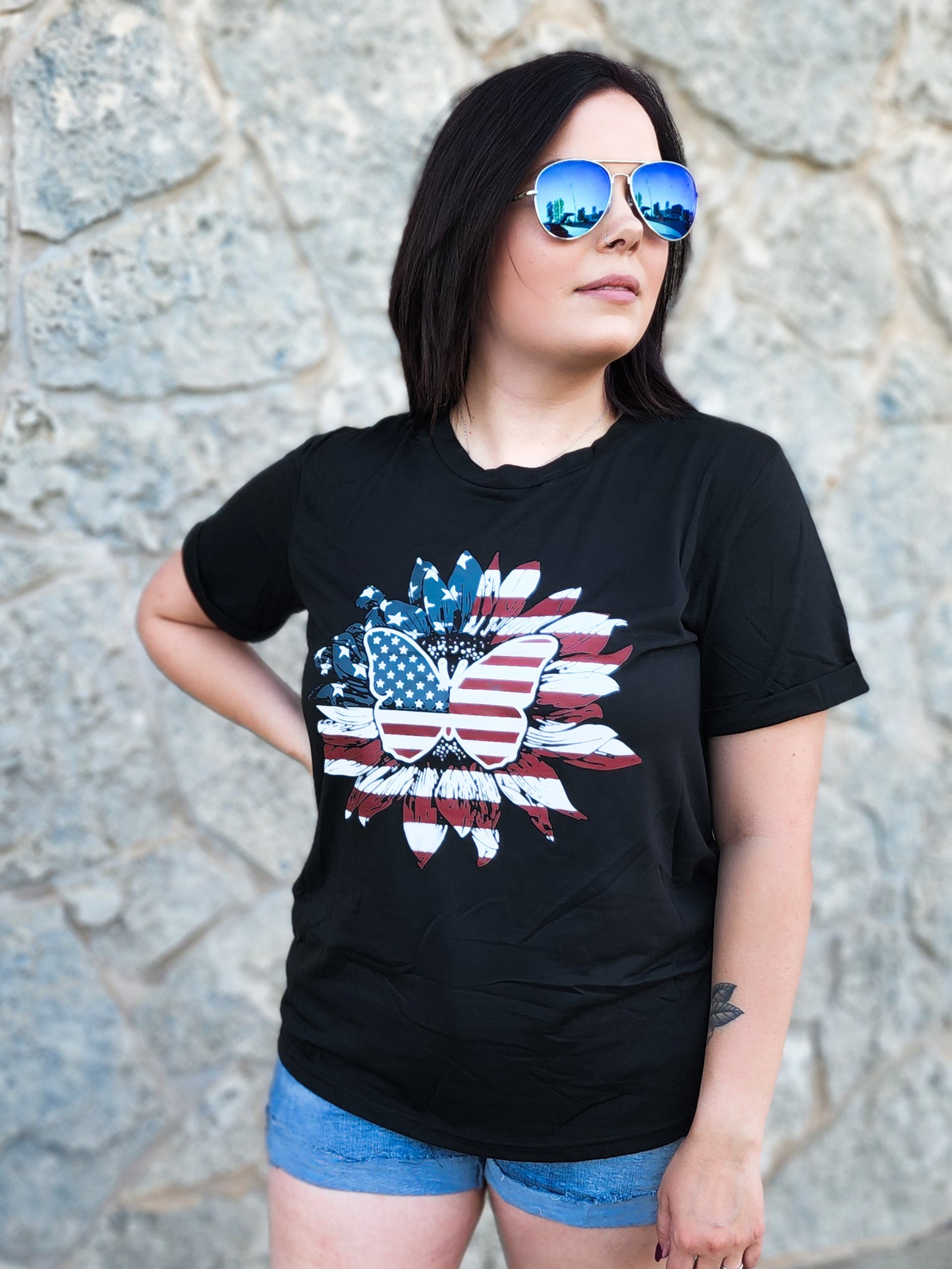 Sunflower & Butterfly T-Shirt Top