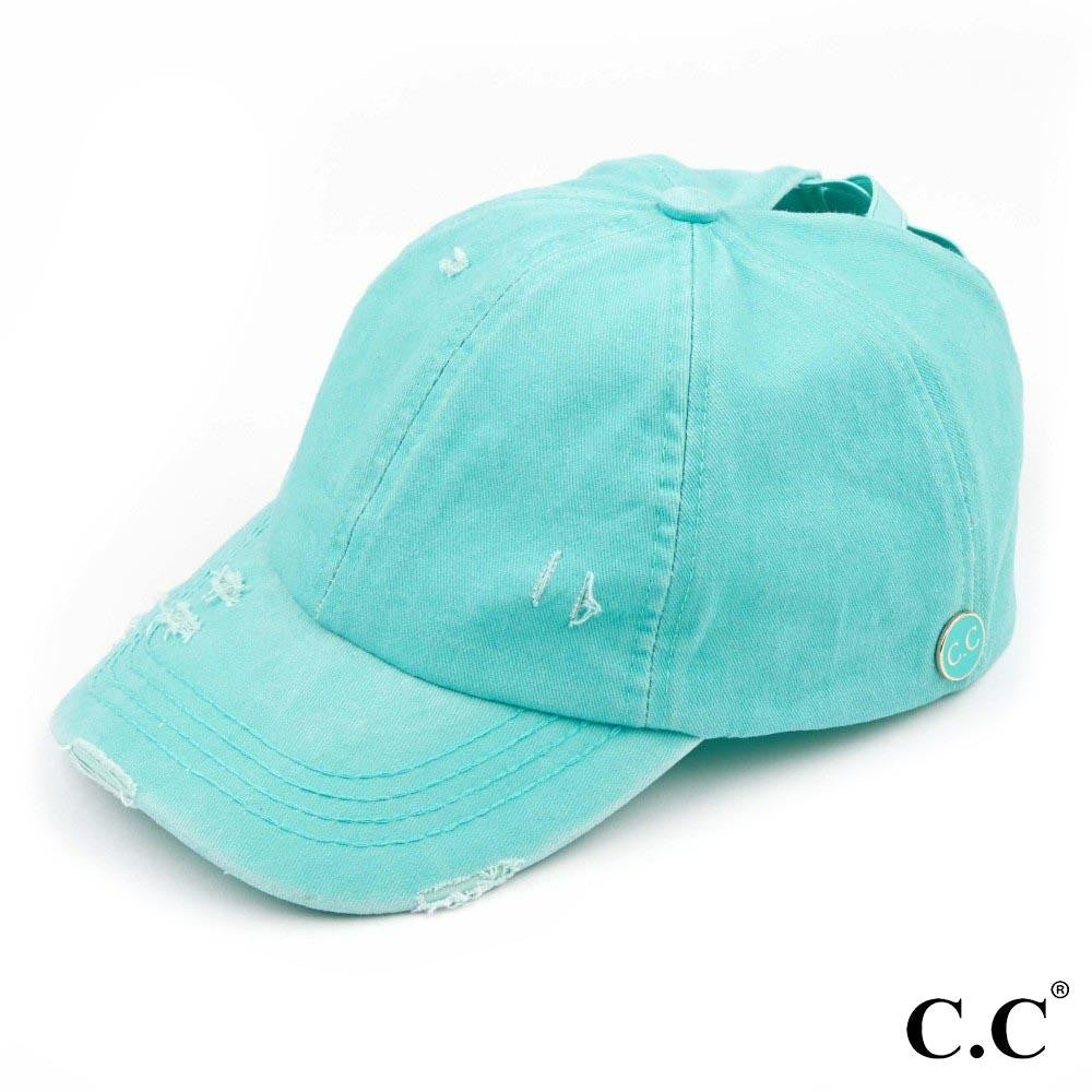 Mint Criss Cross C.C Ballcap w/ Face Mask Buttons