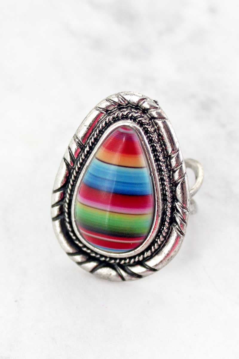 Serape Teardrop Ring