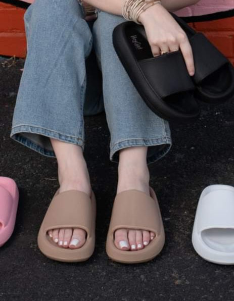 Black Corkys Slide Sandals