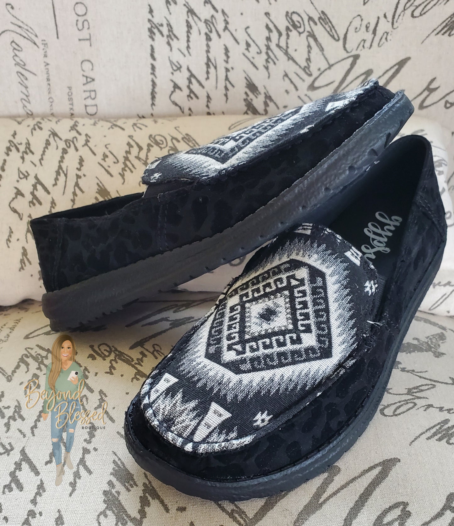 Black Aztec Rider Gypsy Jazz Shoes