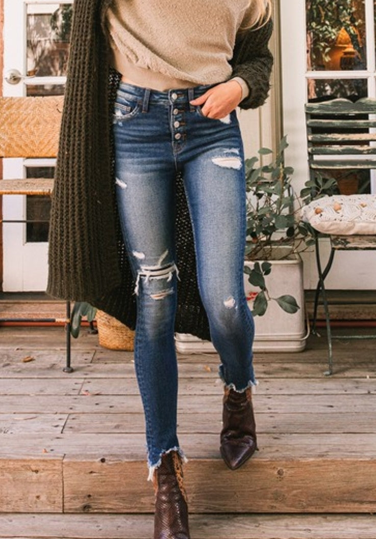 Vervet High Rise Distressed Jeans