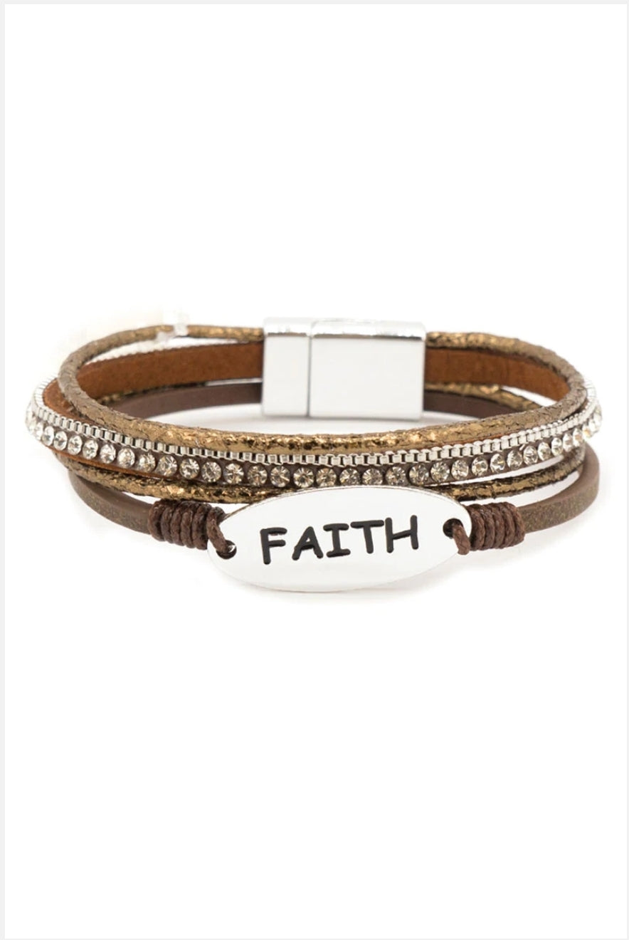 Faith Brown Multi-Strand Bracelet
