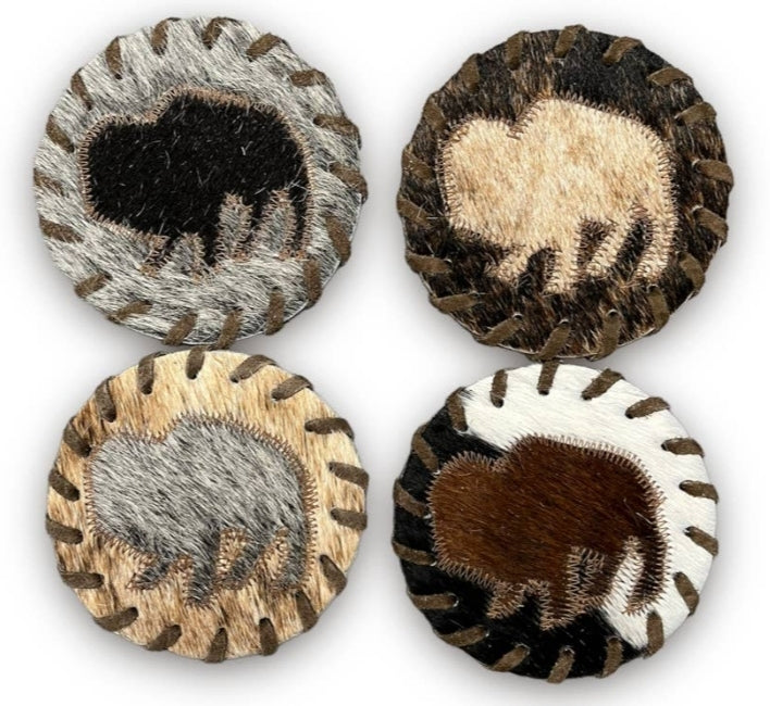 Cowhide Buffalo Coasters
