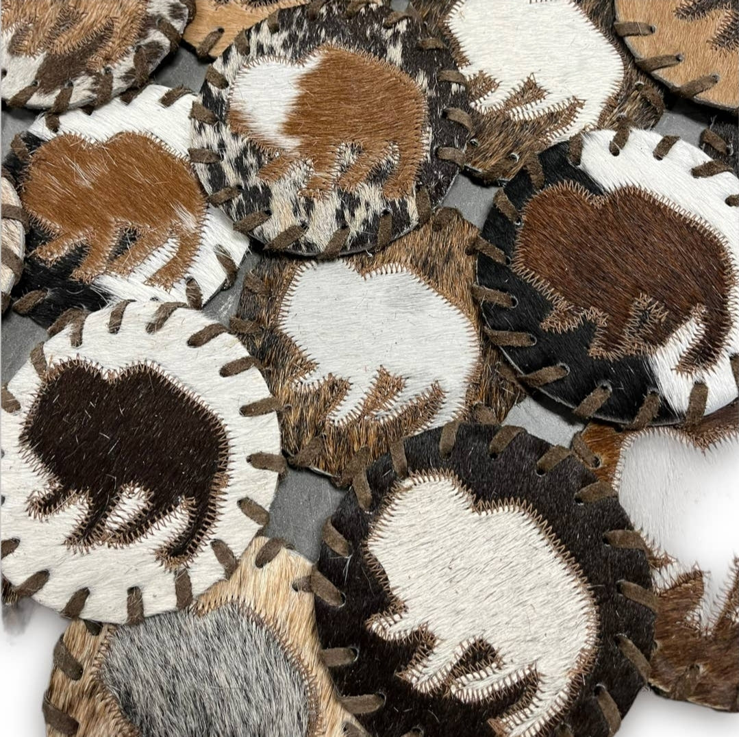 Cowhide Buffalo Coasters