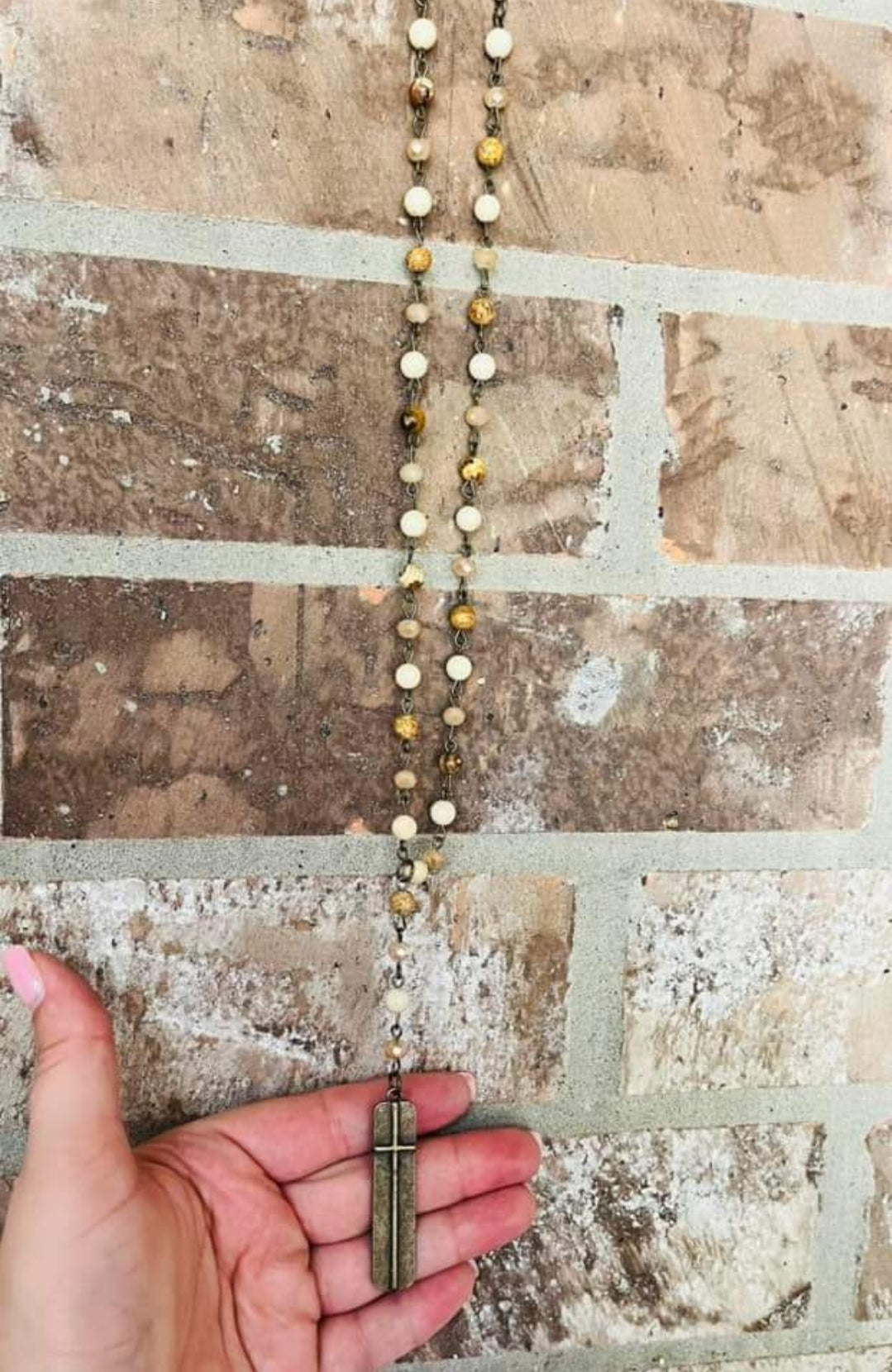 Simply Perfect Cross Beaded Necklace