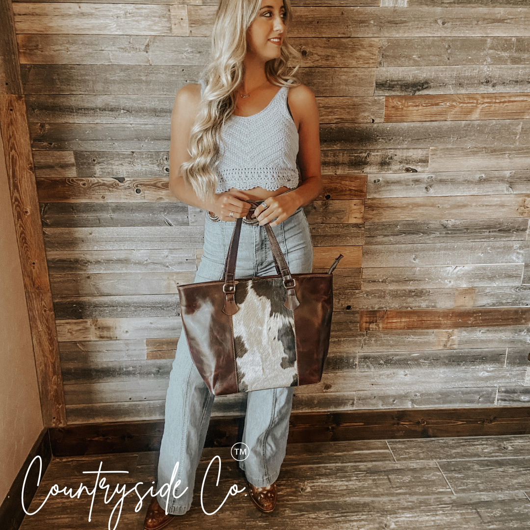 Jane All Leather Tote, laptop bag, Purse