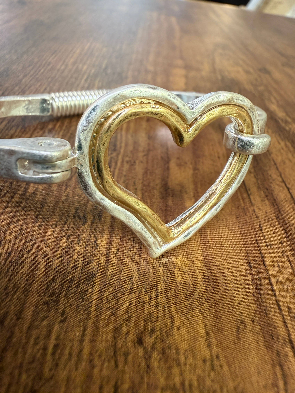 Mixed Heart Cuff Bracelet