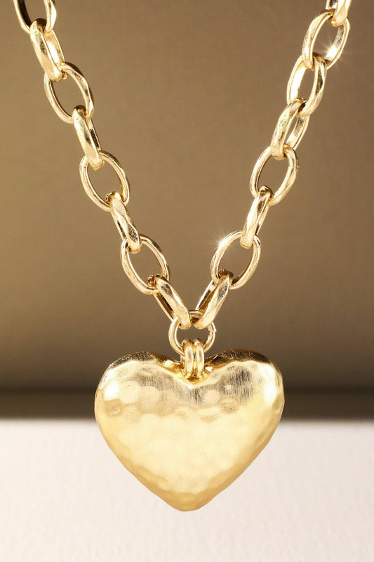 Chunky Steel Heart Necklace
