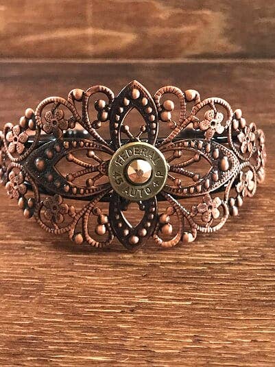 Copper Filigree Bullet Cuff Bracelet