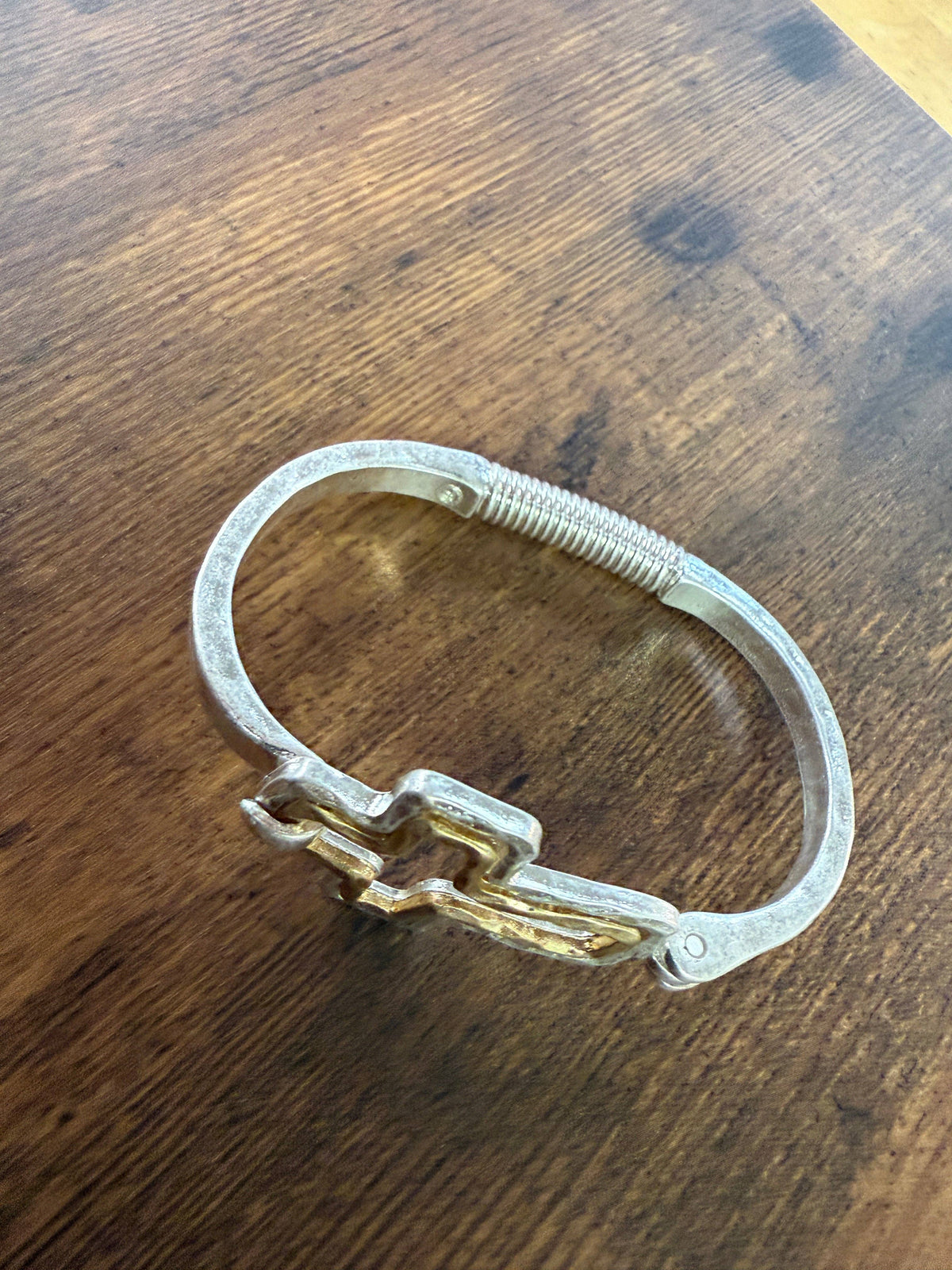 Mixed Cross Cuff Bracelet