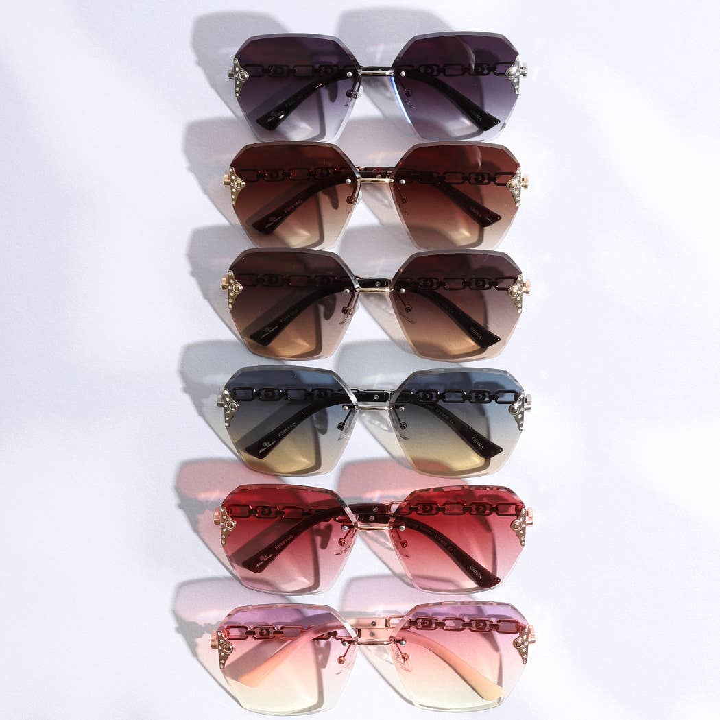 Hexagon Lenses Linked Design Legs Sunglasses