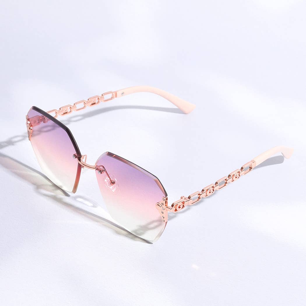 Hexagon Lenses Linked Design Legs Sunglasses