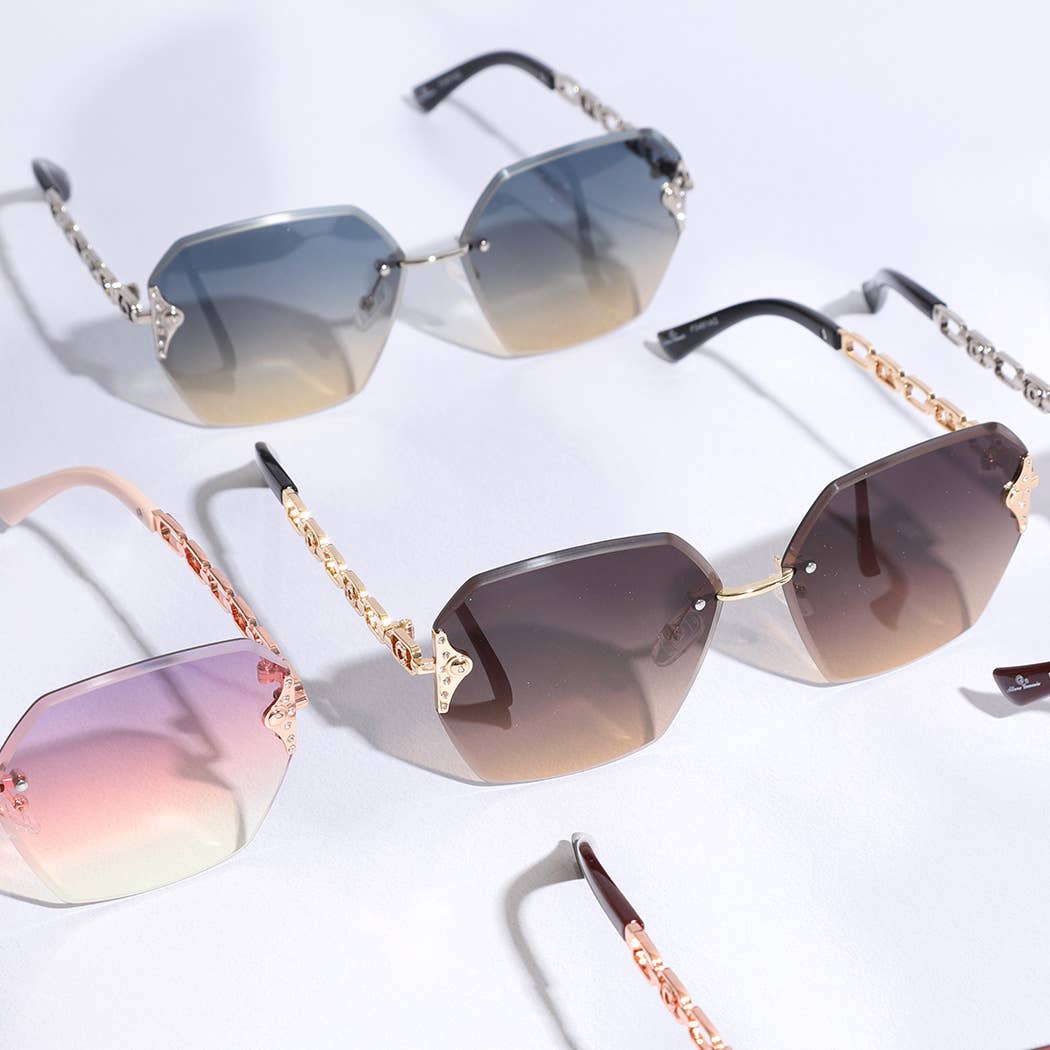Hexagon Lenses Linked Design Legs Sunglasses