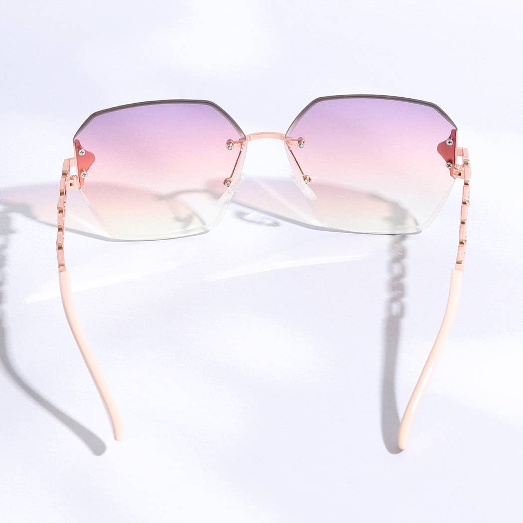 Hexagon Lenses Linked Design Legs Sunglasses