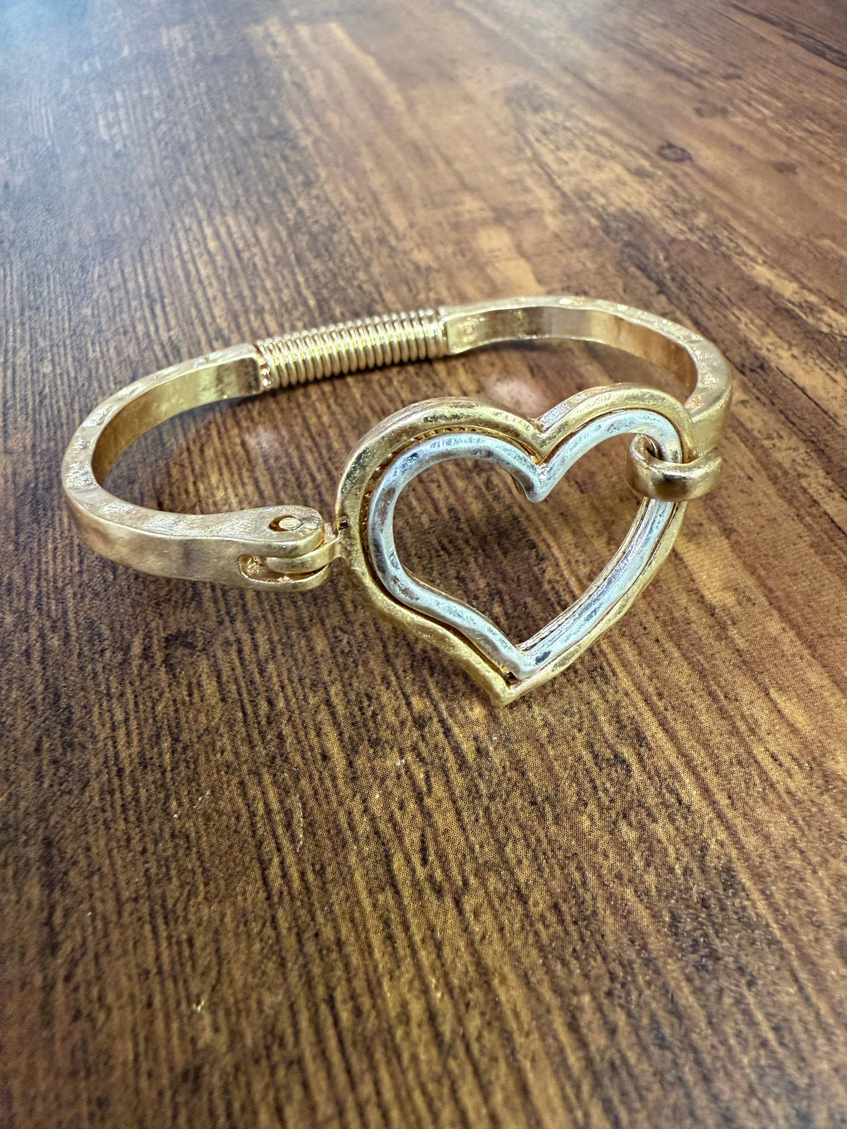 Mixed Heart Cuff Bracelet