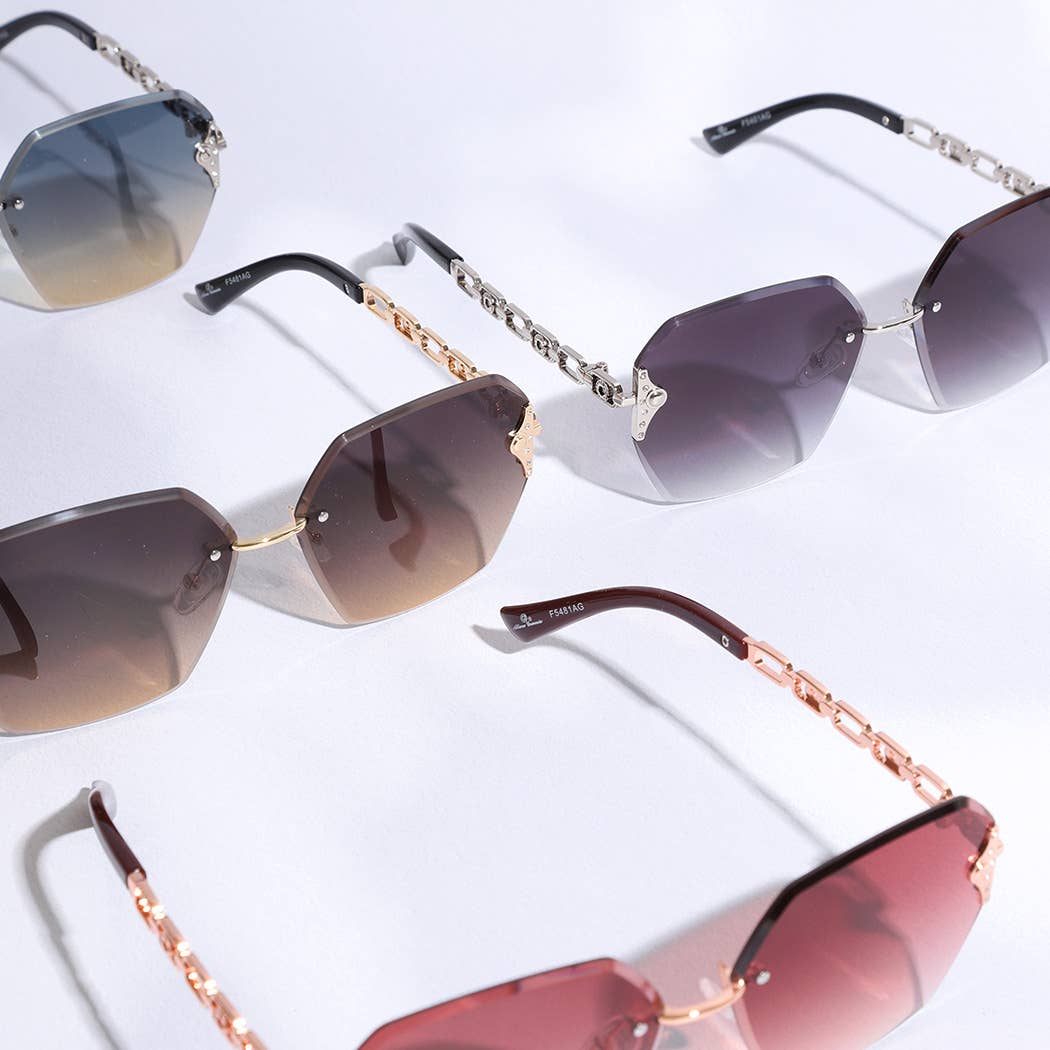 Hexagon Lenses Linked Design Legs Sunglasses