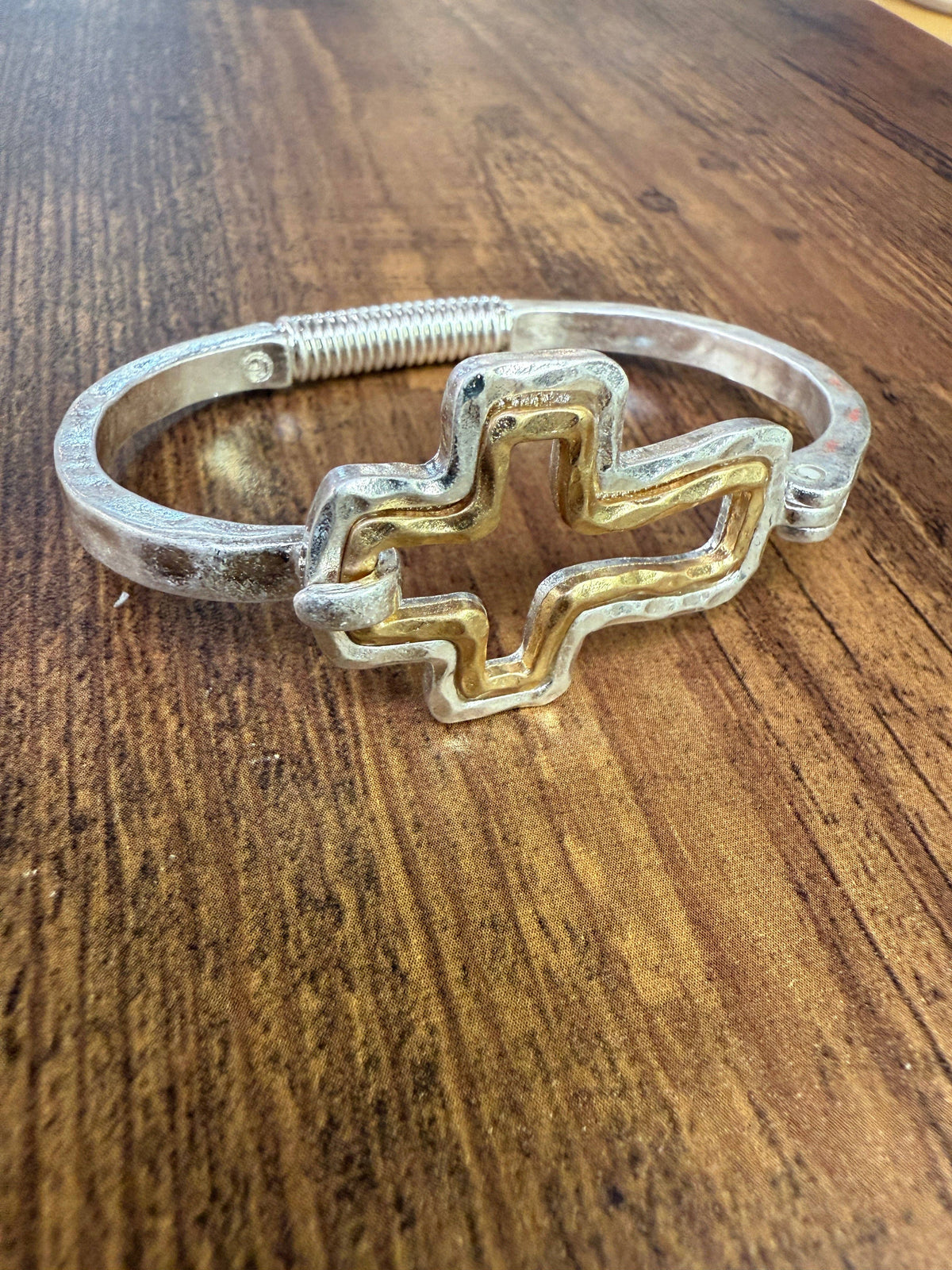 Mixed Cross Cuff Bracelet