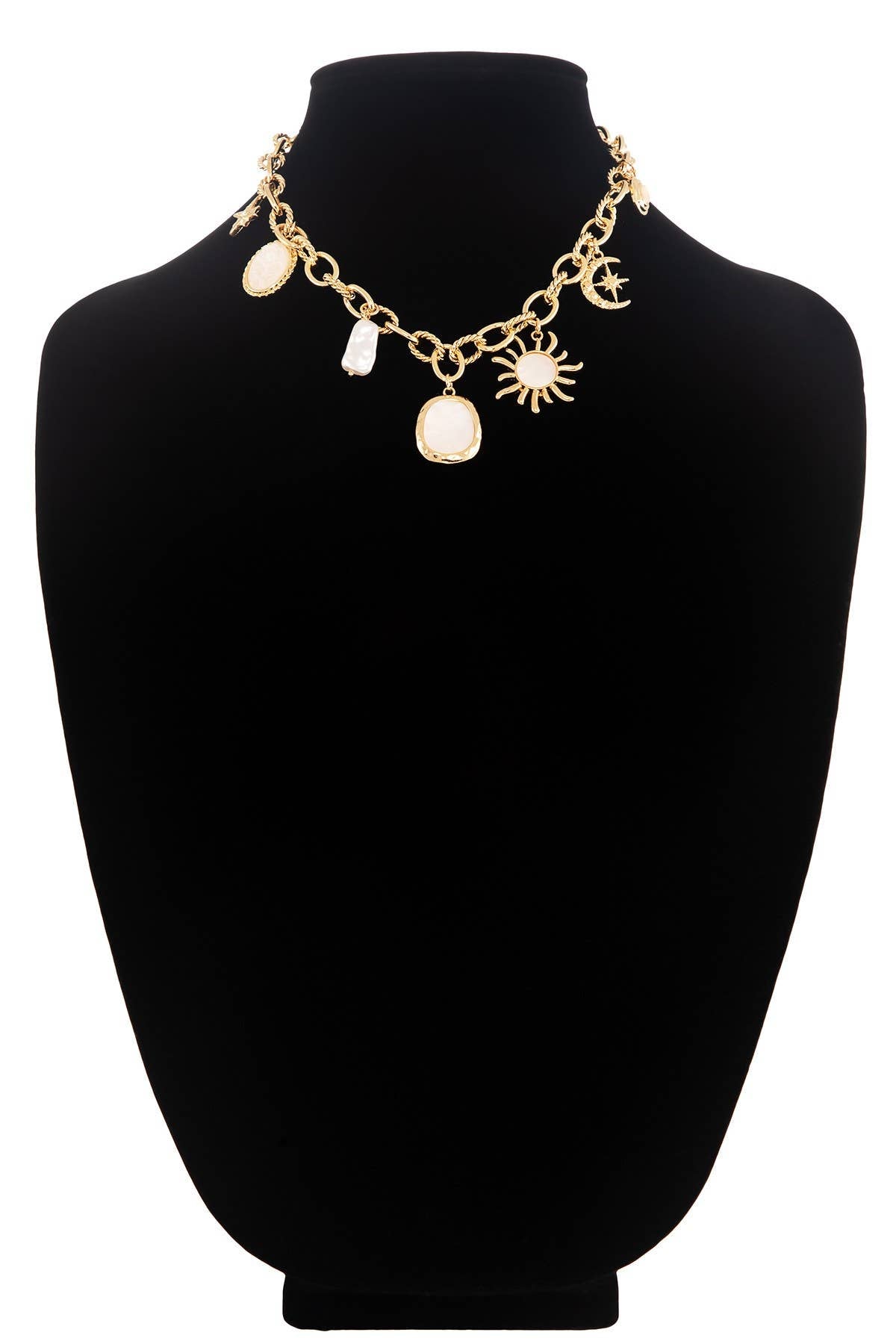 Sun & Moon Charm Pendant Necklace