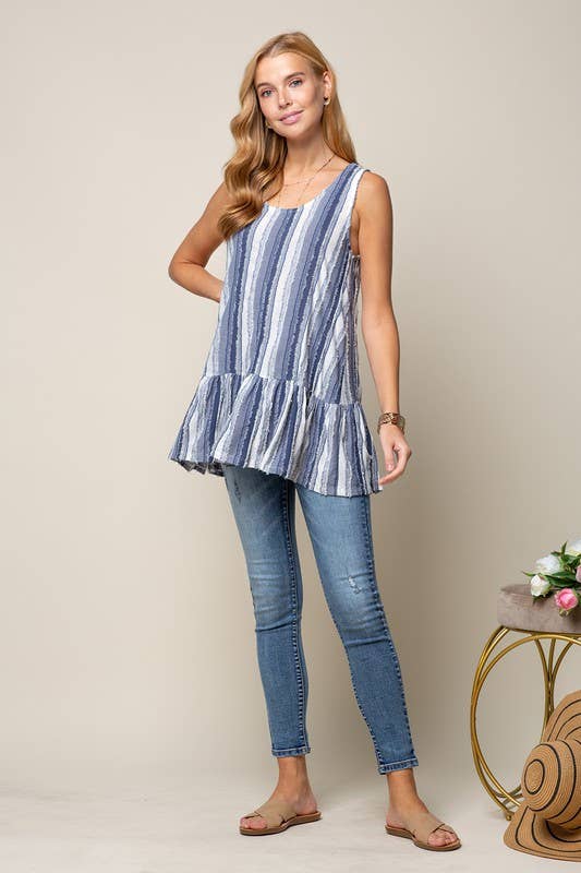 Frayed Knit Tunic Top