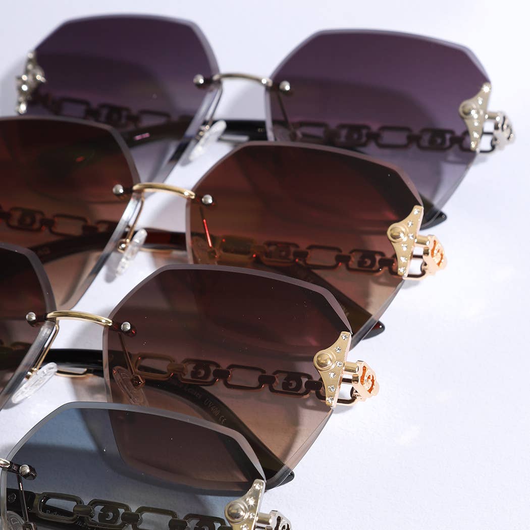 Hexagon Lenses Linked Design Legs Sunglasses