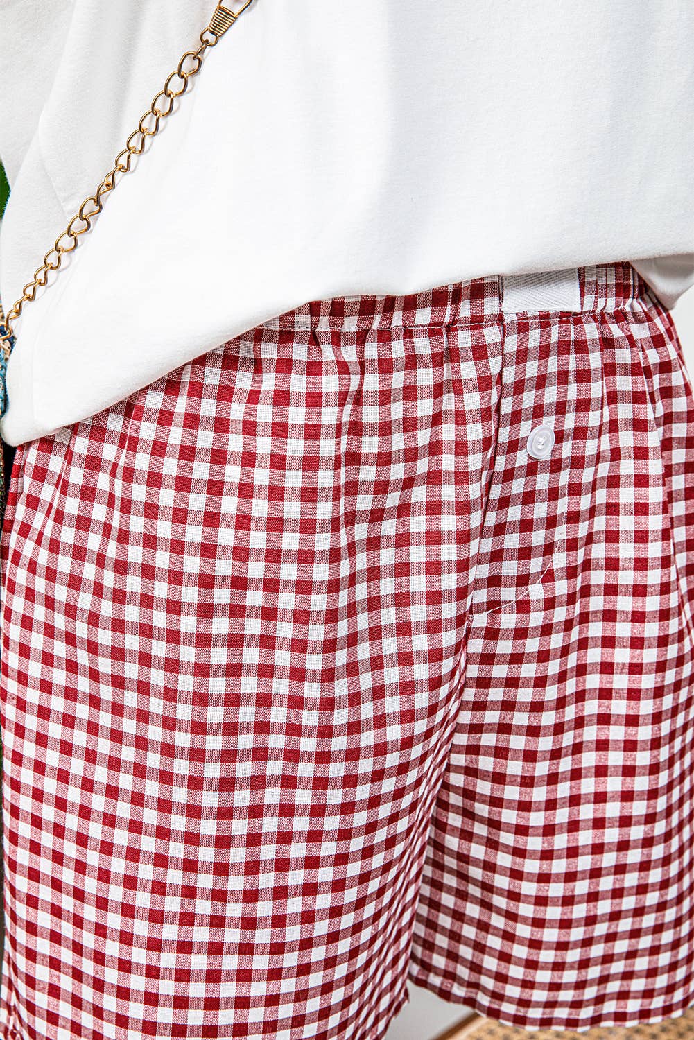 Summer Plaid Gingham Printed High Waist Shorts