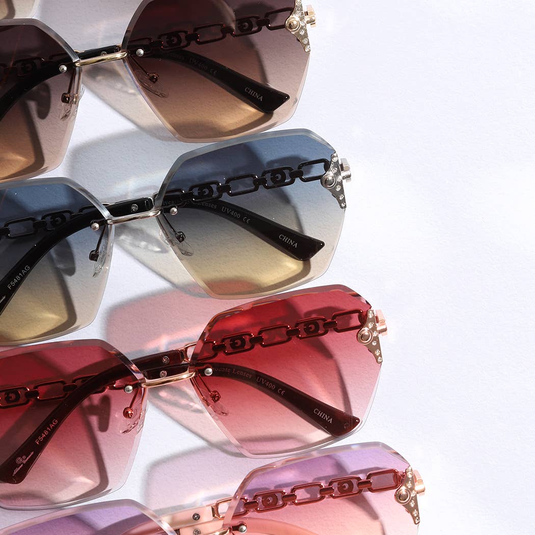 Hexagon Lenses Linked Design Legs Sunglasses