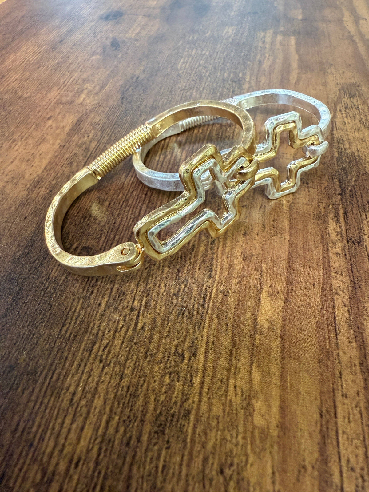 Mixed Cross Cuff Bracelet