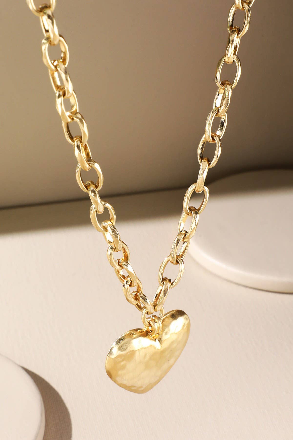 Chunky Steel Heart Necklace