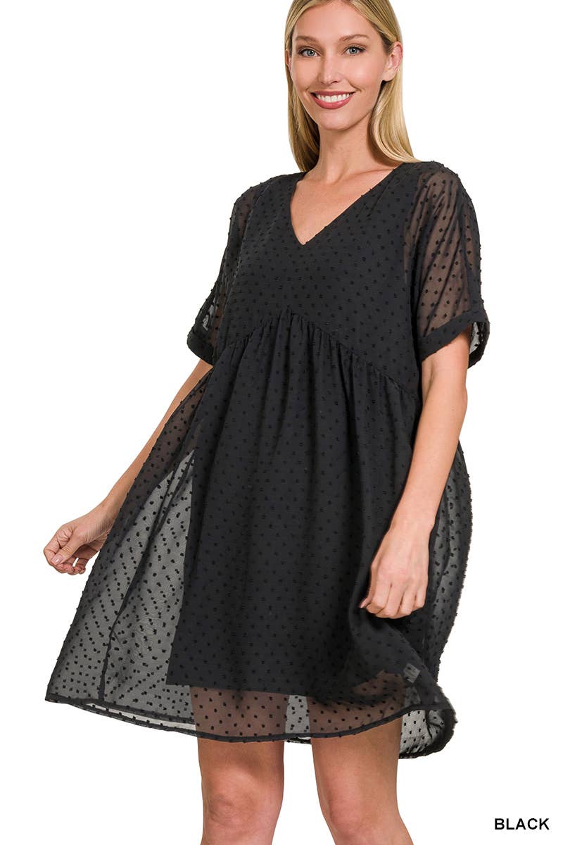 Swiss Dot Babydoll Dress