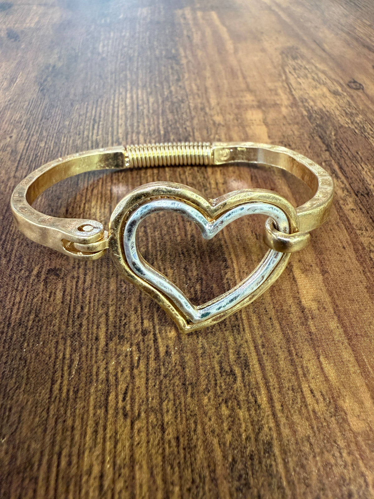 Mixed Heart Cuff Bracelet