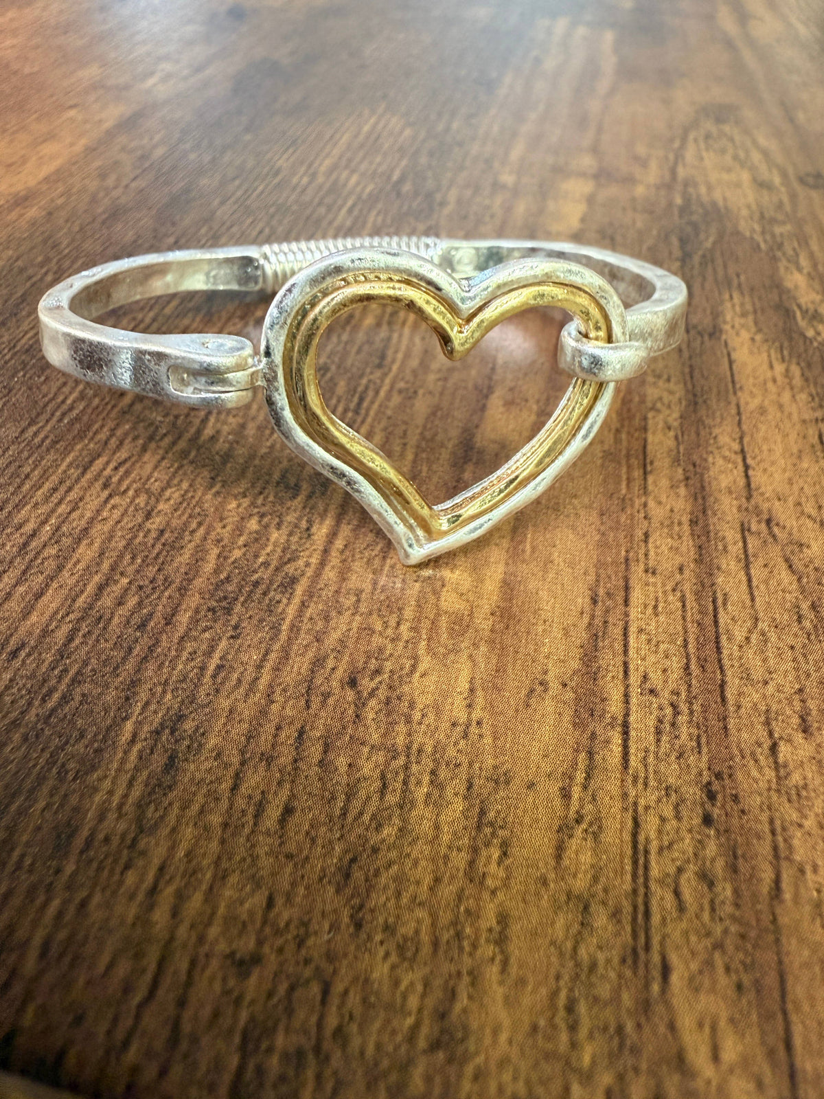 Mixed Heart Cuff Bracelet