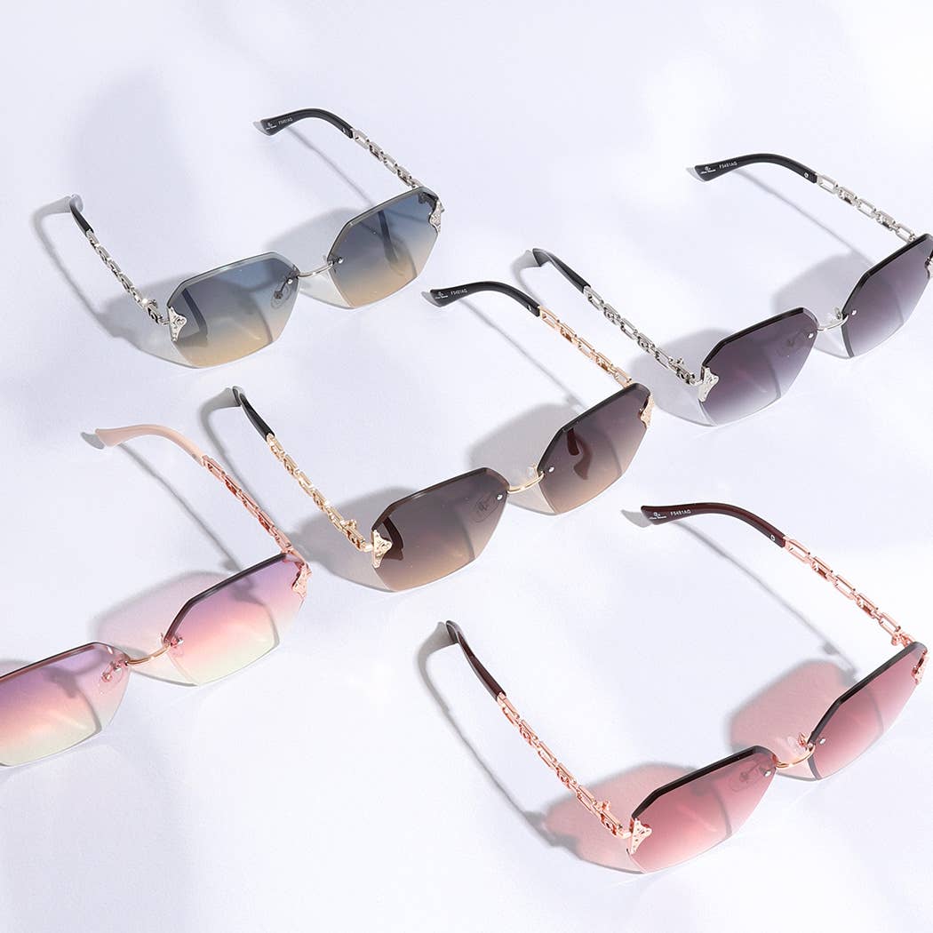 Hexagon Lenses Linked Design Legs Sunglasses
