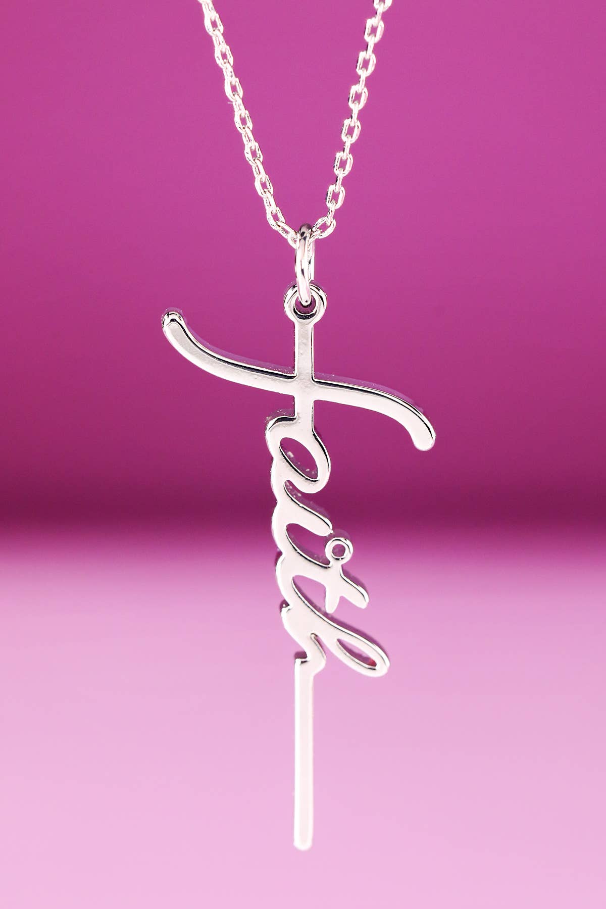 Brass Faith Letter Pendant Necklace
