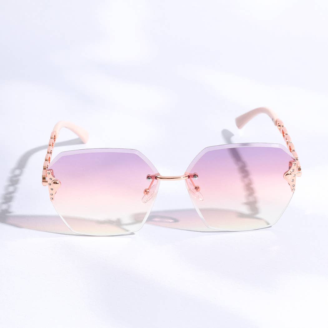 Hexagon Lenses Linked Design Legs Sunglasses