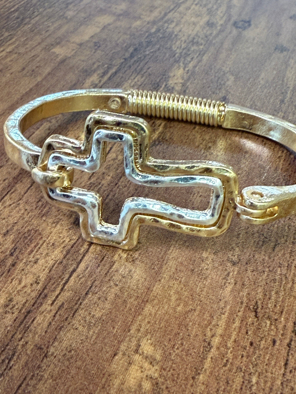 Mixed Cross Cuff Bracelet