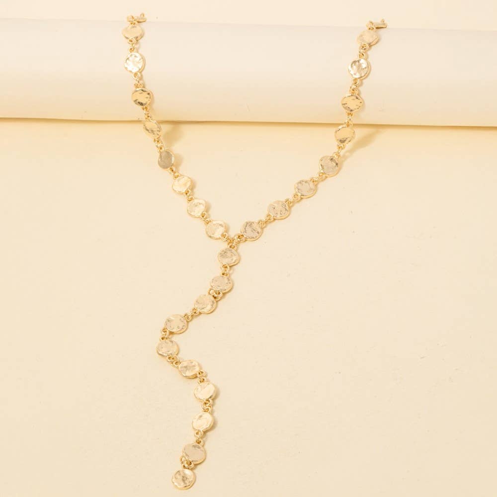 Mini Metallic Coins Long Chain Necklace