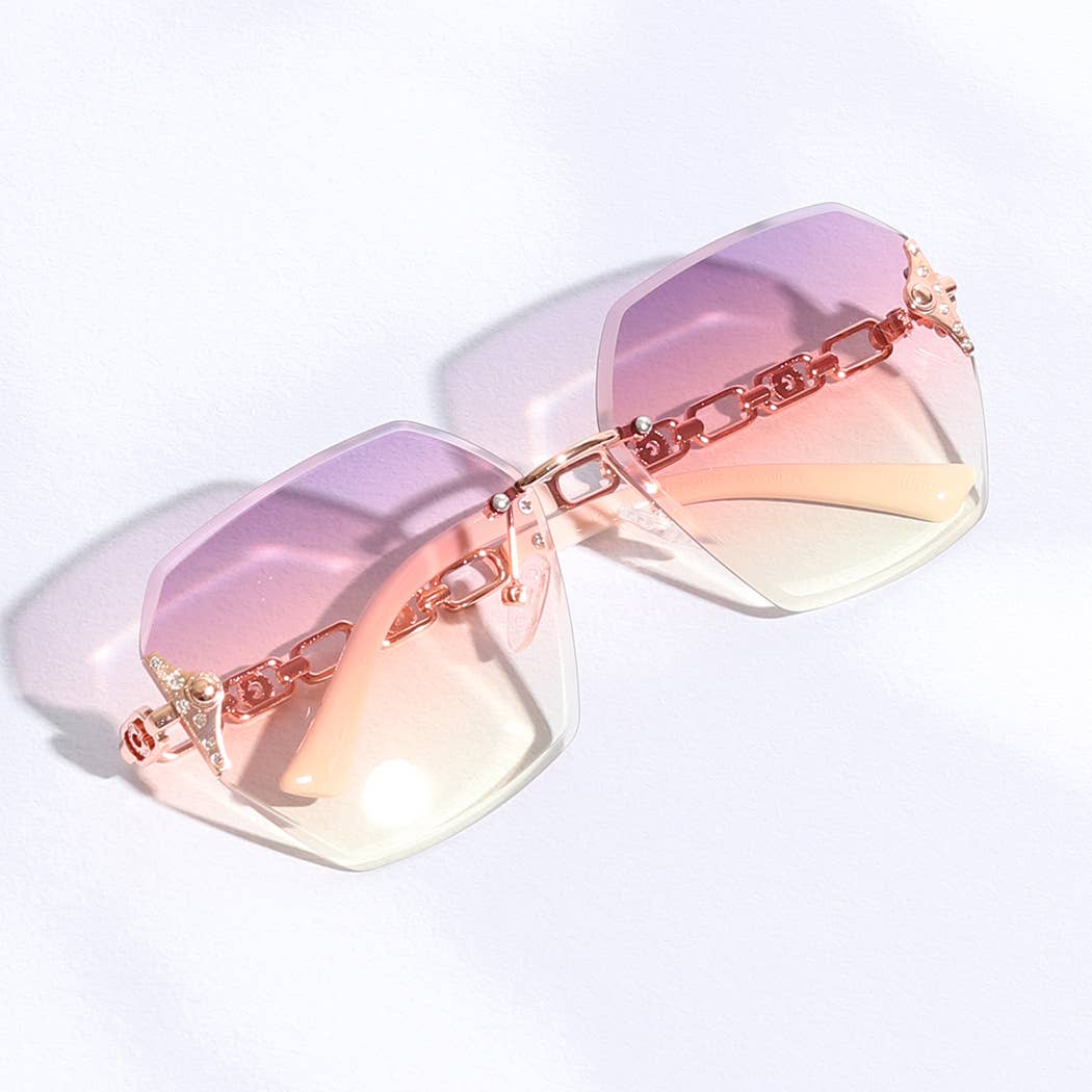 Hexagon Lenses Linked Design Legs Sunglasses