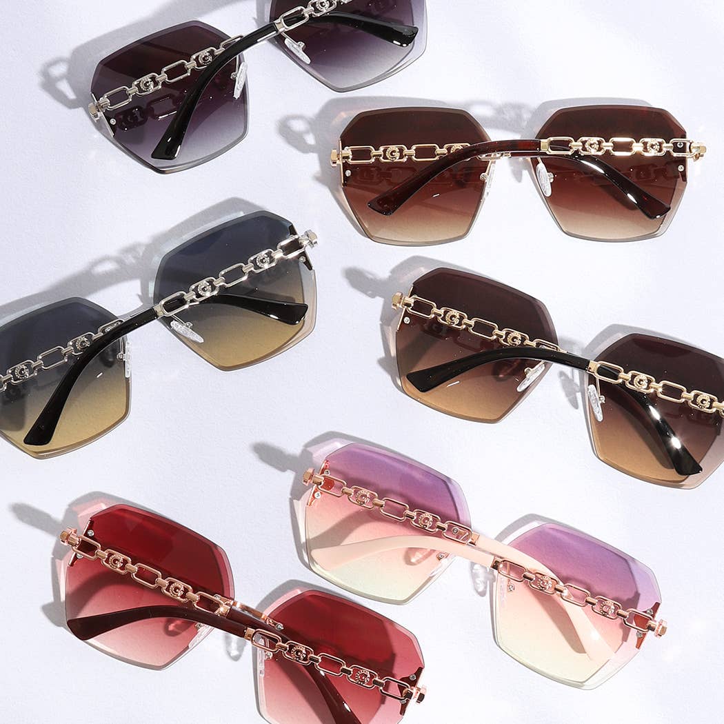 Hexagon Lenses Linked Design Legs Sunglasses